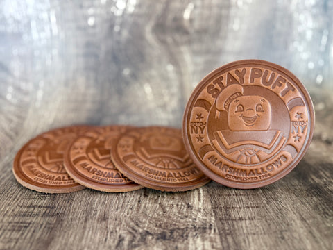 "STAY PUFT" Ghostbusters - Leather Coaster Set (Set of 4)